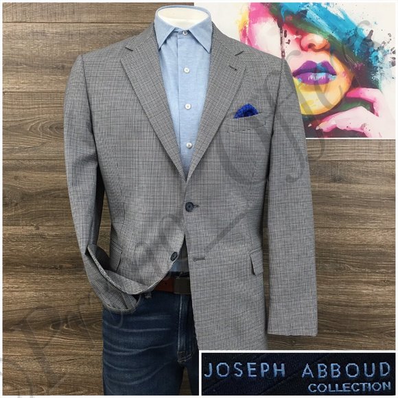 Joseph Abboud Mens Blazer Sport Coat Two Button Casual Jacket Wool Size 44R Suit - Picture 1 of 13
